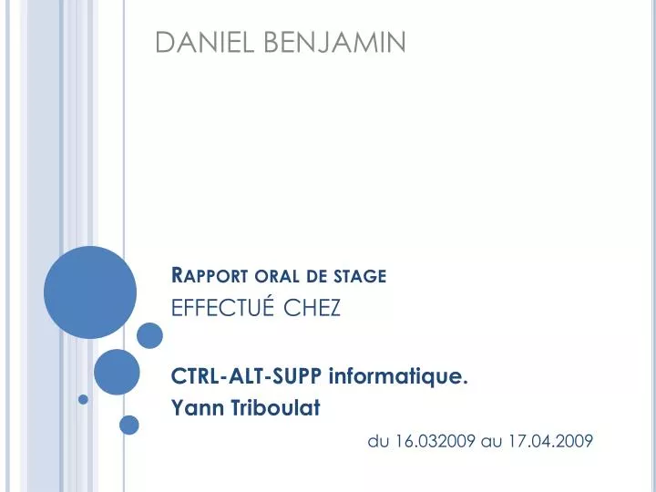 Exemple Diaporama Oral De Stage Bac Pro
