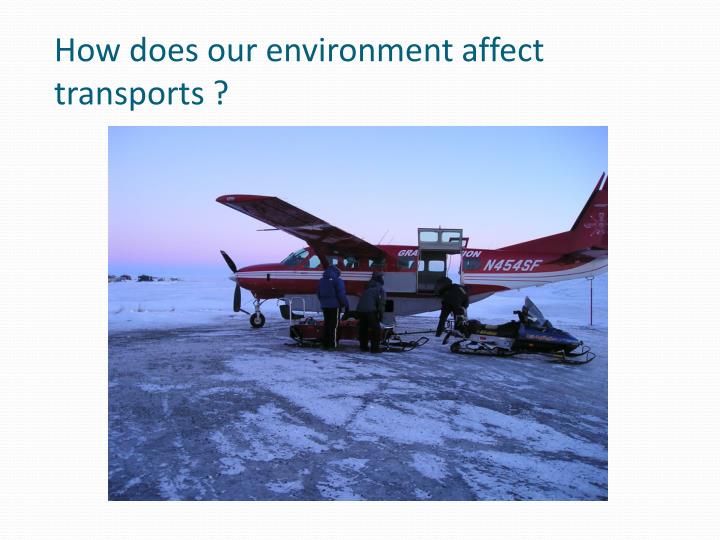 how does transportation affect the environment The environmental impact of transport is significant because it is a major user of energy, and burns most of the world's petroleum this creates air pollution, including nitrous oxides and particulates, and is a significant contributor to global warming through emission of carbon dioxide, for sector. how does transportation affect the environment The environmental impact of transport is significant because it is a major user of energy, and burns most of the world's petroleum this creates air pollution, including nitrous oxides and particulates, and is a significant contributor to global warming through emission of carbon dioxide, for sector.
