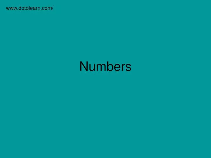 numbers n.