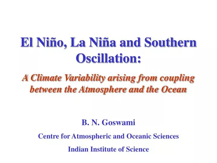 Ppt El Ni N O La Ni N A And Southern Oscillation Powerpoint Presentation Id