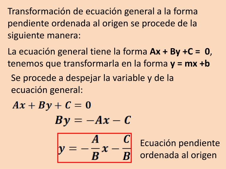 PPT - Ecuación De La Recta En Su Forma Pendiente Ordenada Al Origen ...