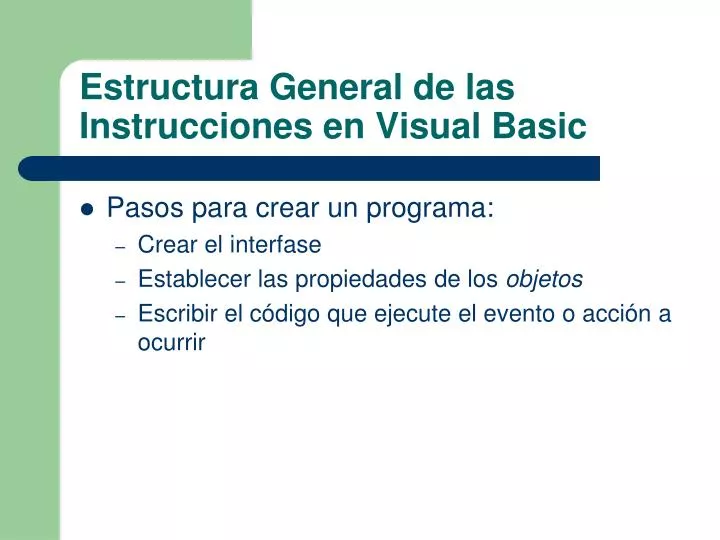 Instrucciones En Visual Basic