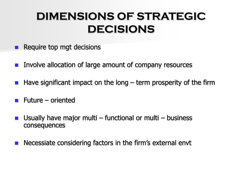 Examples Of Strategic Decisions In Business PPT - Strategic Management PowerPoint Presentation, free download - ID
