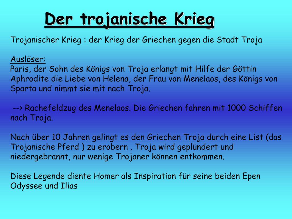 PPT Homer, der trojanische Krieg und Heinrich Schliemann PowerPoint Presentation