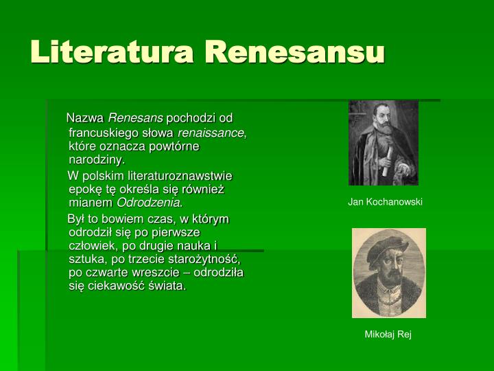 PPT - Epoki literackie wg J. Krzy?anowskiego PowerPoint Presentation