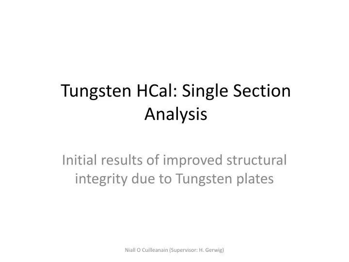 tungsten hcal single section analysis n.