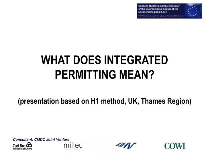 PPT WHAT DOES INTEGRATED PERMITTING MEAN presentation Based On H1