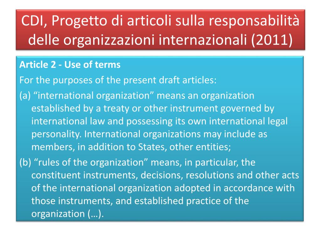 Progetto Di Articoli Sulla Responsabilità Degli Stati