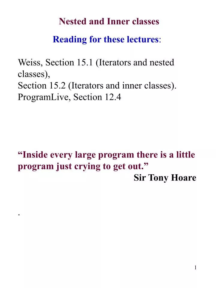 Ppt nested and inner classes powerpoint presentation free download