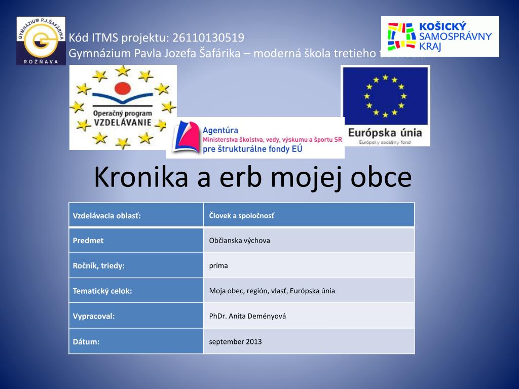 PPT - Kronika a erb mojej obce PowerPoint Presentation, free download -  ID:4071845