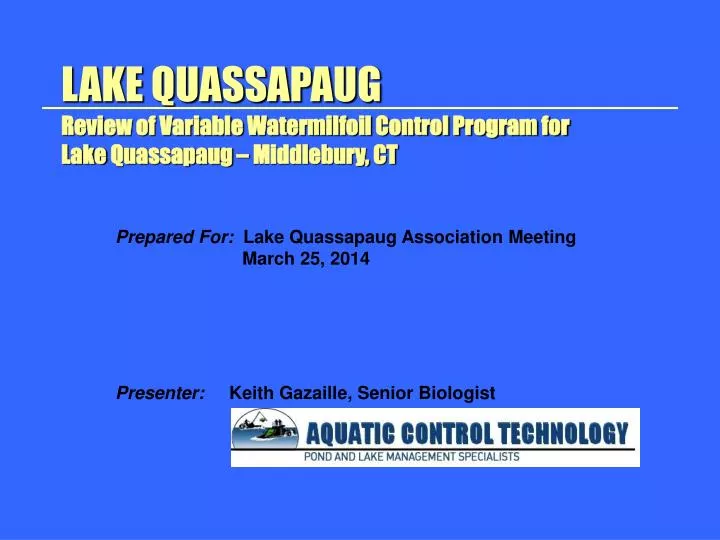 PPT LAKE QUASSAPAUG PowerPoint Presentation, free download ID4072189