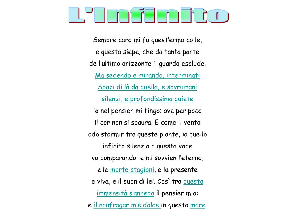 PPT - L'Infinito PowerPoint Presentation, free download - ID:4073744
