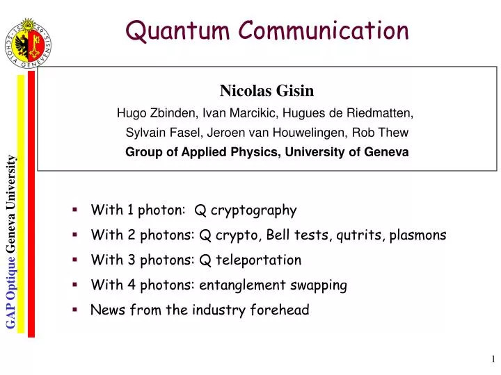 quantum communication presentation