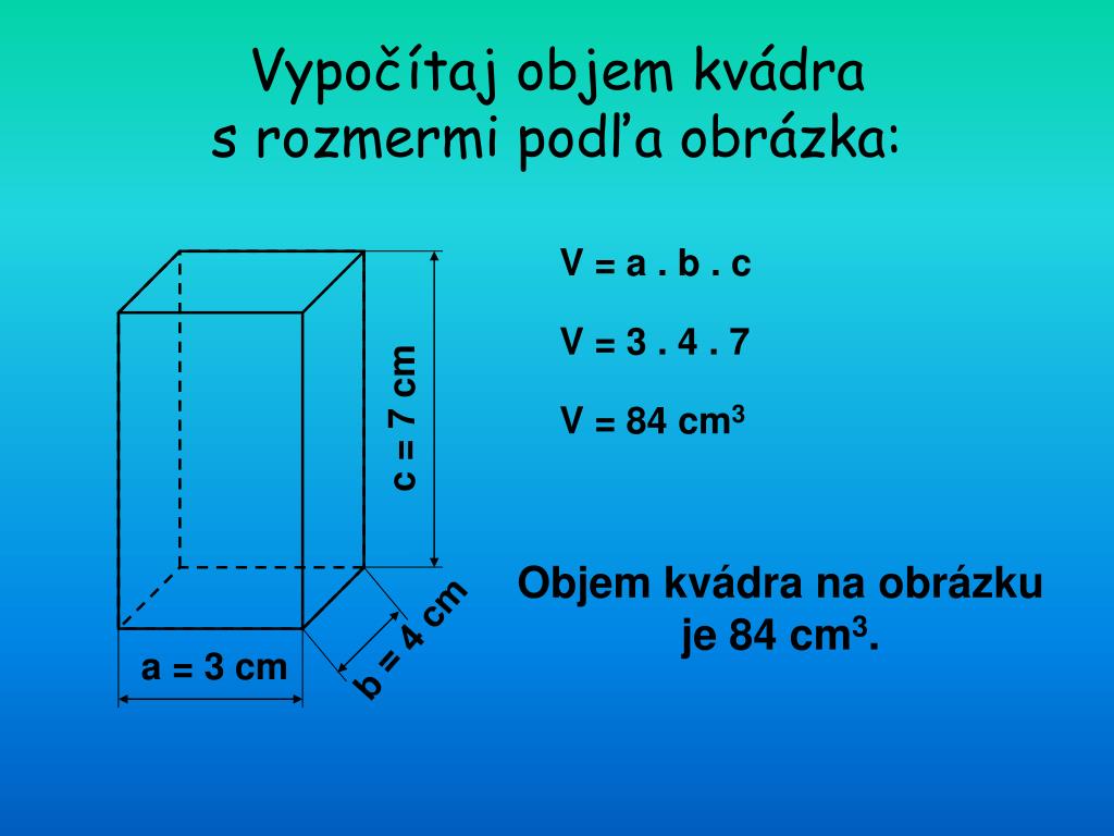 PPT - Objem a povrch kvádra a kocky PowerPoint Presentation, free download  - ID:4074747
