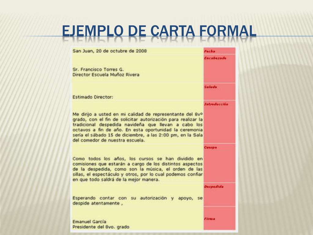 Ppt Carta Formal Presentado Por Carlos Alberto Molina M