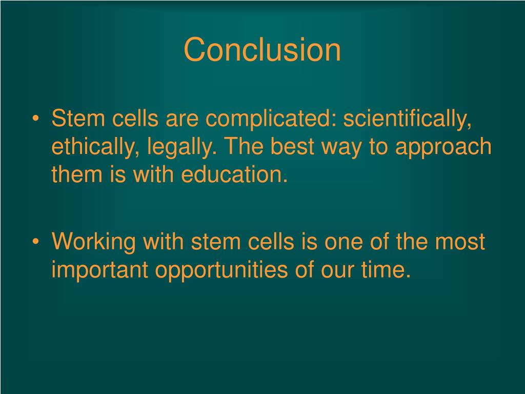 conclusion of stem cell research