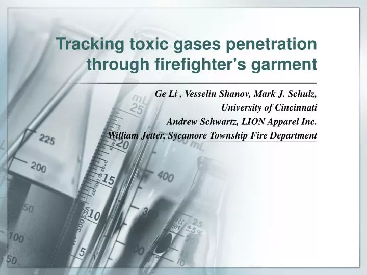 tracking toxic gases penetration through firefighter s garment n.