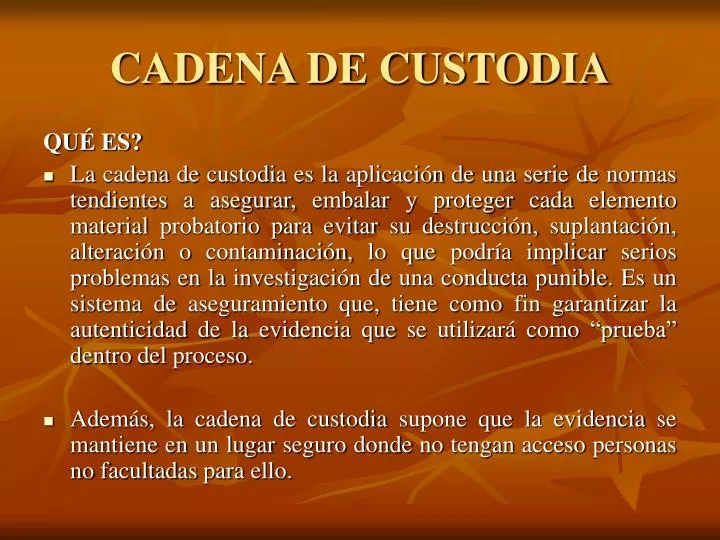 PPT CADENA DE CUSTODIA PowerPoint Presentation, free download ID