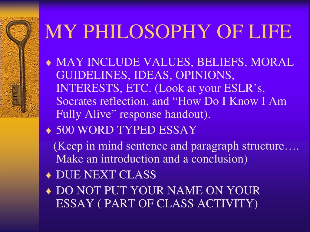 my philosophy in life essay