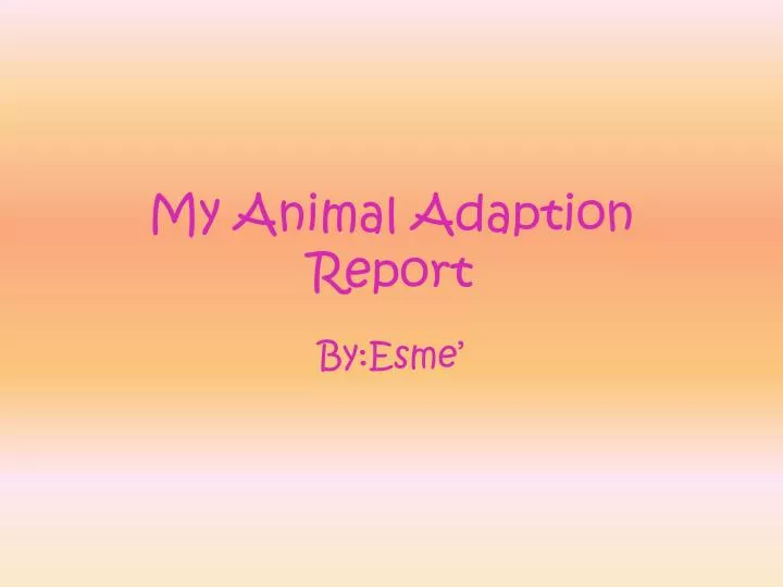 my animal adaption report n.