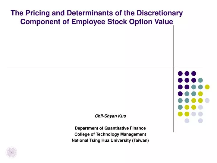 Employee stock options value