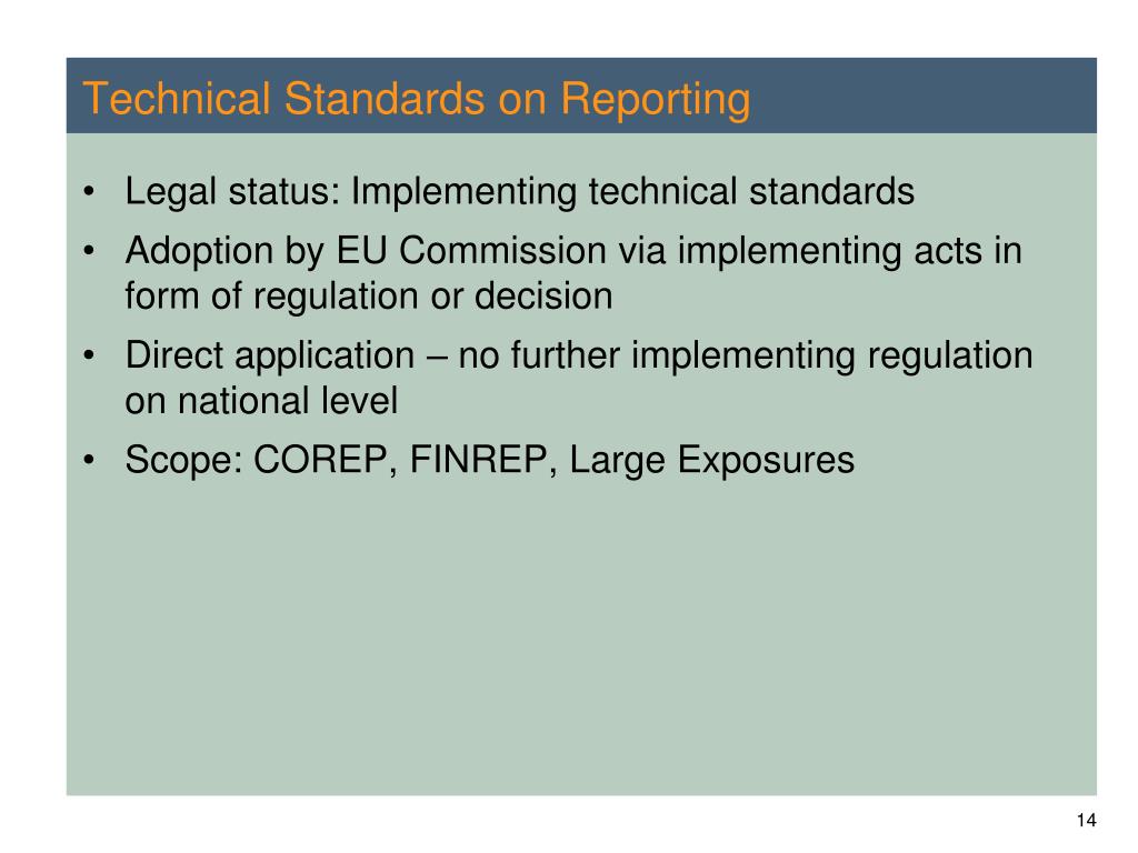 Implementing technical standards on supervisory reporting – HJEMV