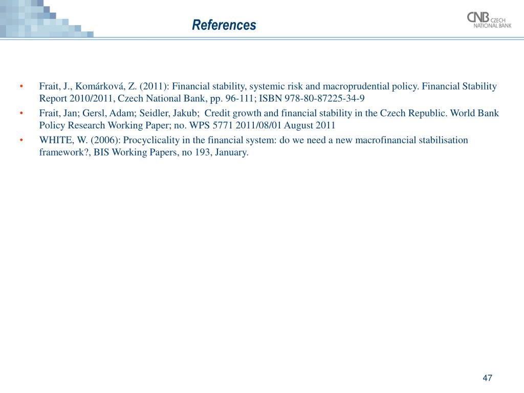 Macroprudential policy and instruments: Setting counter-cyclical capital  buffers in converging economies Jan Frait Executive Director Financial  Stability. - ppt download