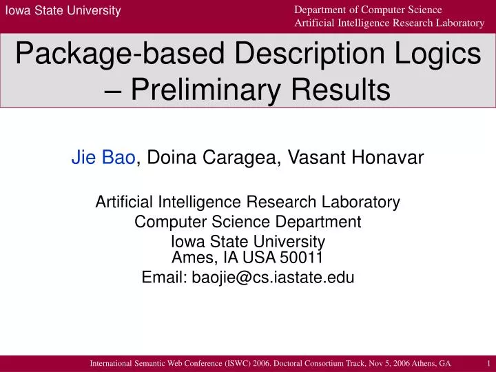 package based description logics preliminary results n.
