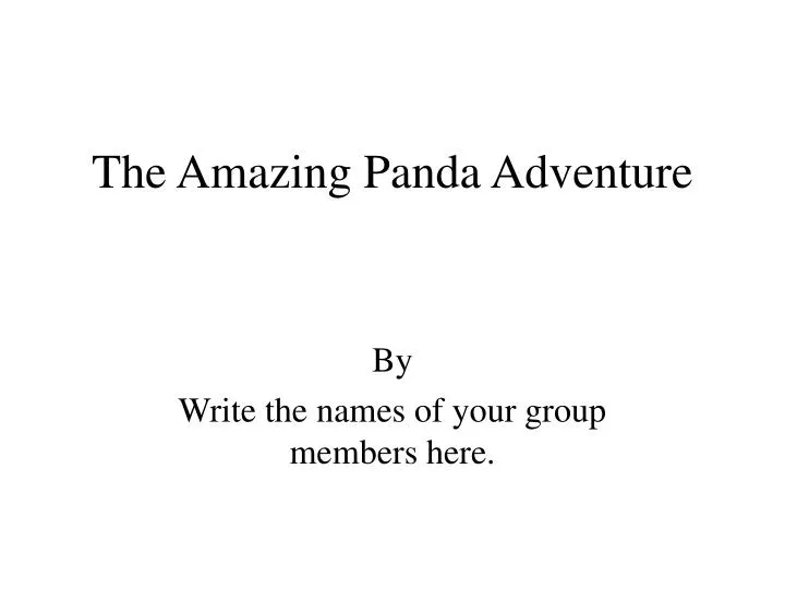 the amazing panda adventure n.