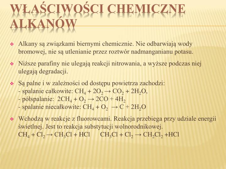 Właściwości Fizyczne I Chemiczne Alkanów PPT - ALKANY- węglowodory nasyCONE PowerPoint Presentation - ID:4082581