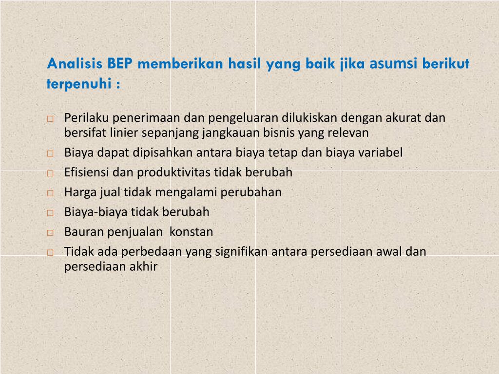 analisa bep parcel analisa bep parcel