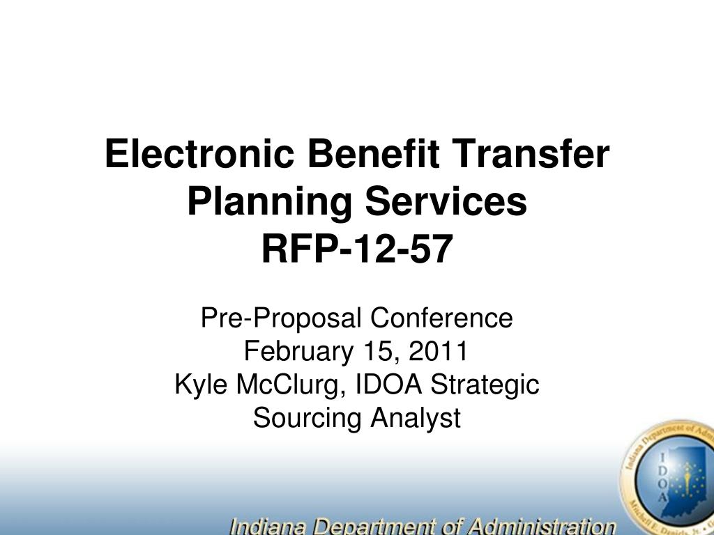PPT Electronic Benefit Transfer Planning Services RFP1257