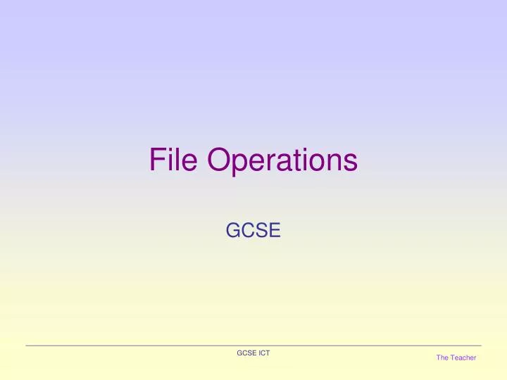 various file operations