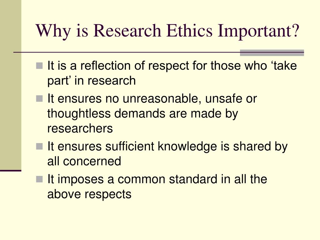 research ethics definition principles and advantages