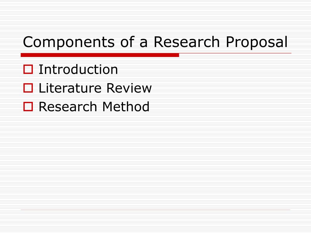 major component of research proposal