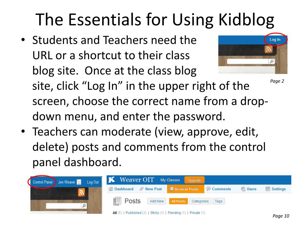 PPT - Kidblog Overview for Liaisons and ETITs PowerPoint Presentation ...