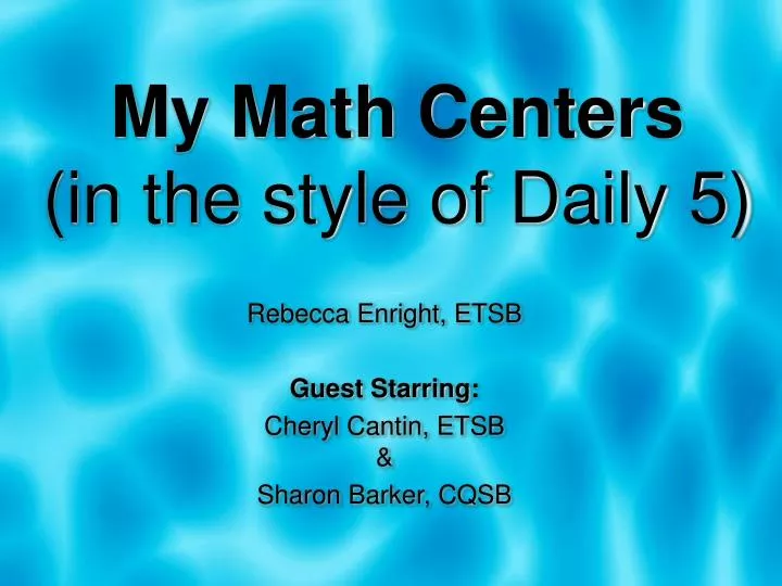 my math centers in the style of daily 5 n.