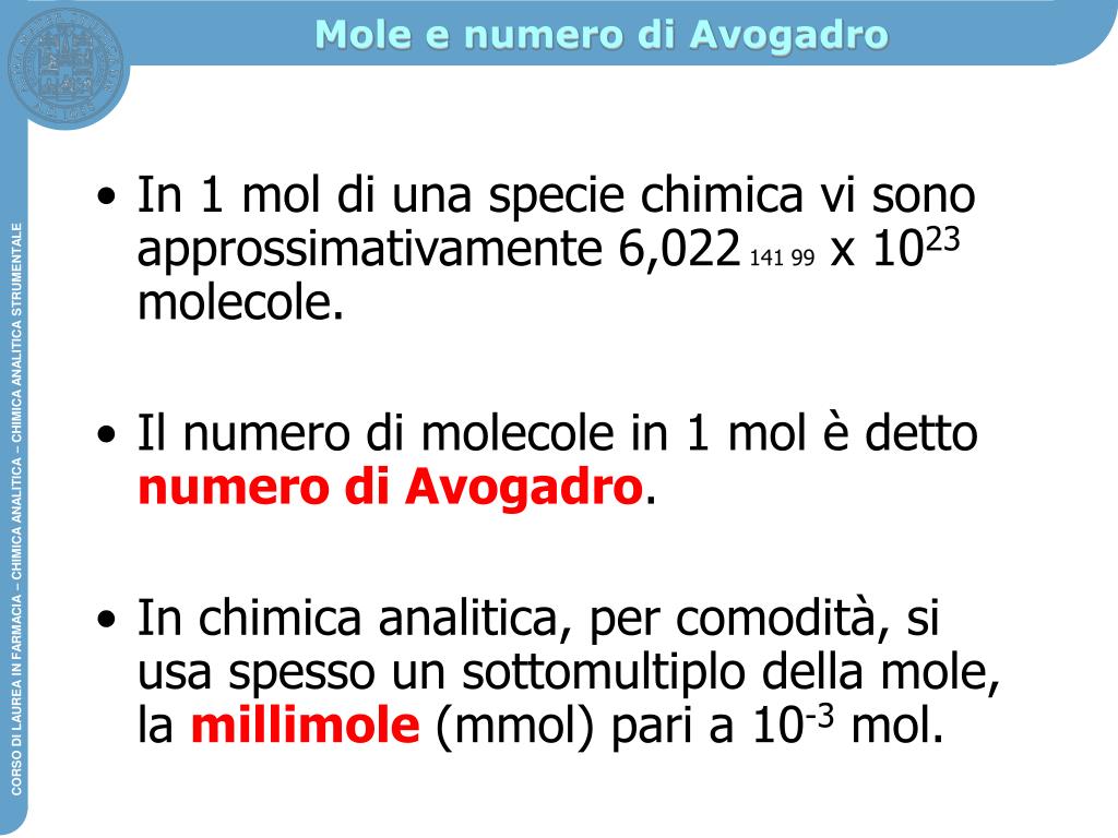 Si Dice Di Quantità Non Definita PPT - Calcoli applicati alla chimica analitica PowerPoint Presentation