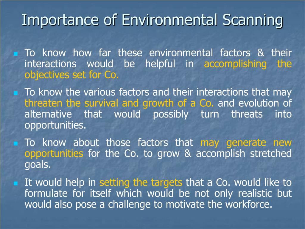 importance of environmental scanning