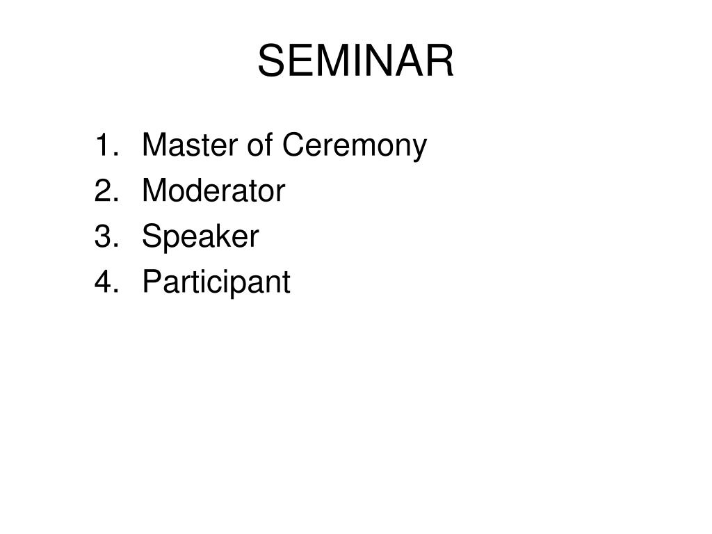 PPT - SEMINAR PowerPoint Presentation, free download - ID:4086289