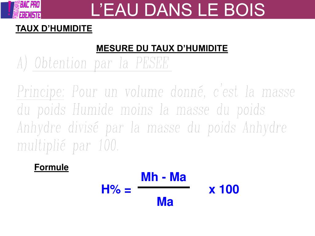 A quelle humidité le bois se stabilise t-il ? Il est hygroscopique