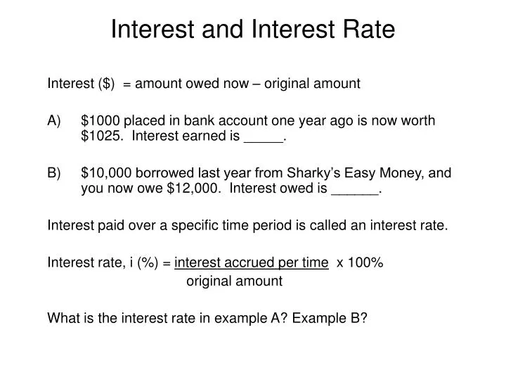 interest and interest rate n.