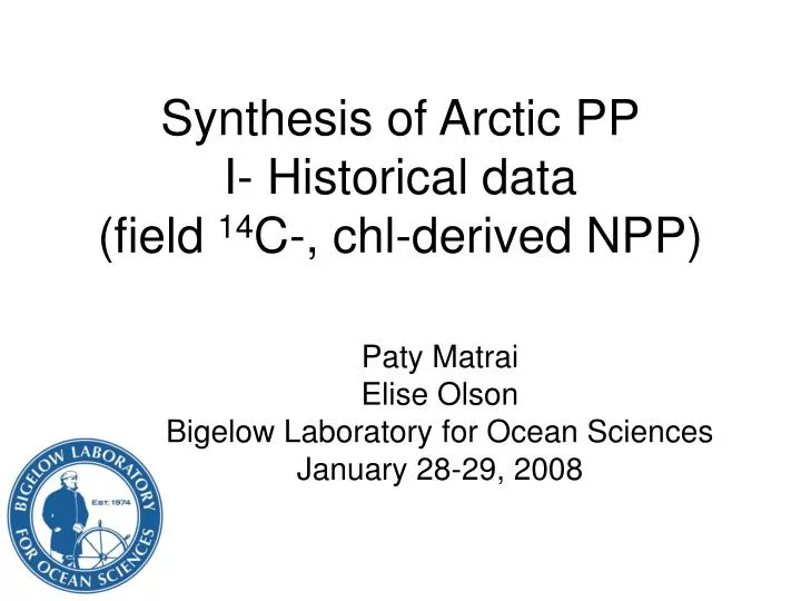 synthesis of arctic pp i historical data field 14 c chl derived npp n.