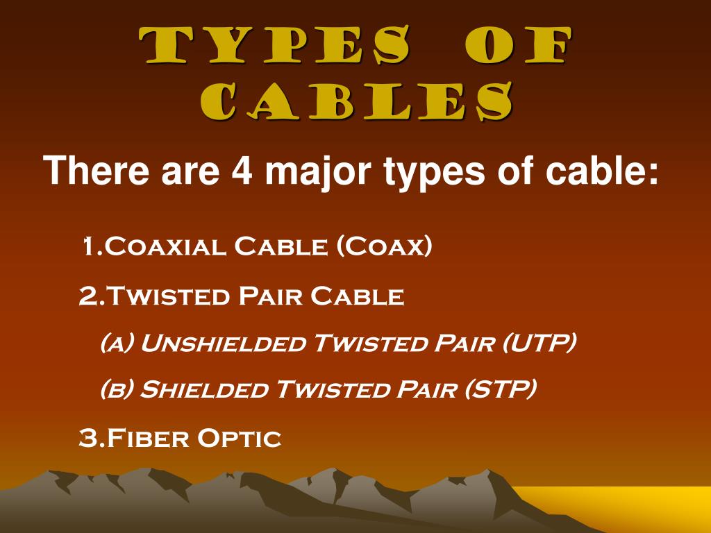 types of cables presentation