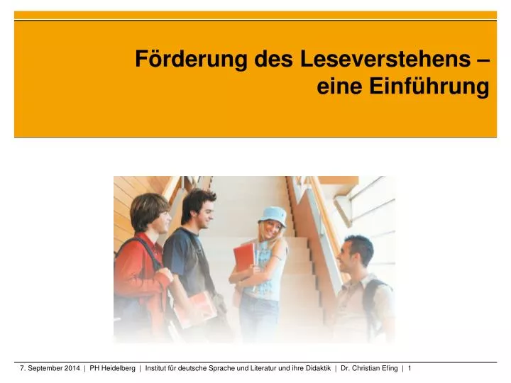 PPT - Förderung Des Leseverstehens – Eine Einführung PowerPoint ...