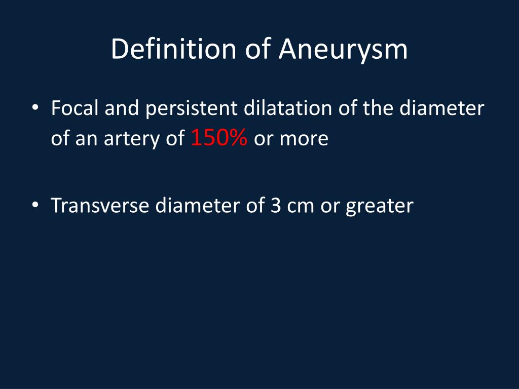 define aneurysm ppt