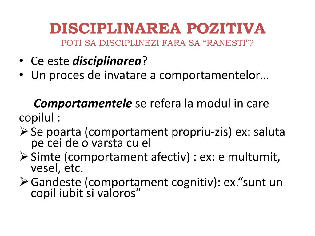 PPT - TEMA: DISCIPLINAREA POZITIVA SCOALA DE APLICATIE, NASAUD 03.04.2009  PowerPoint Presentation - ID:4091174