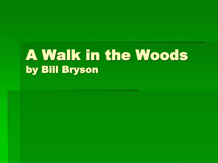 Walk in the woods imdb