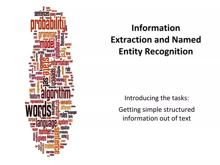 information extraction and named entity recognition n.
