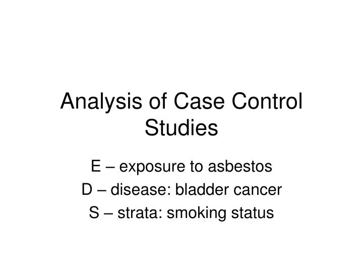 simple bayesian analysis for case-control studies in cancer epidemiology simple bayesian analysis for case-control studies in cancer epidemiology